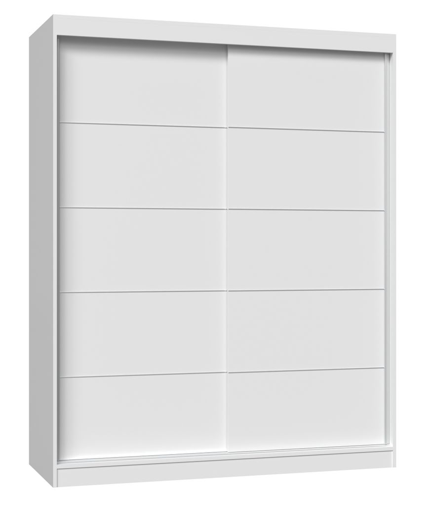 Šatní skříň 160 cm s posuvnými dveřmi RANNO 5 - bílá Obrázek produktu 