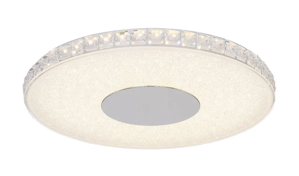 Plafonnier Globo Lighting LED 24W Métal Argenté et Verre Opalin Ø40cm