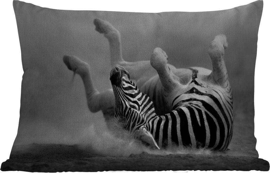 MuchoWow Outdoor Kissen - Zebra - Tiere - Schwarz - Weiß - 60x40 cm - Wetterfest - Lounge Kissen - Zierkissen - Kissen für Innenräume