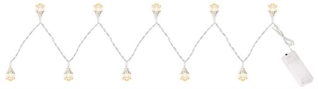 LED Lichterketten, 50x LEDs, Kristall Design, L 120 cm