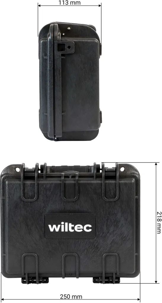 Wiltec Mallette de Transport Robuste 25x21x11 cm en PP avec Mousse Cube