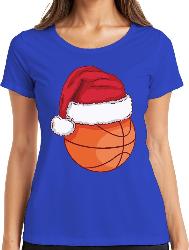 Basketball Weihnachtsmütze - Weihnachten Weihnachtsgeschenk Christmas Damen T-Shirt, Blau, 3XL