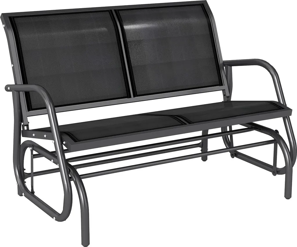 Banc à bascule en métal pour terrasse et jardin, balancelle deux places