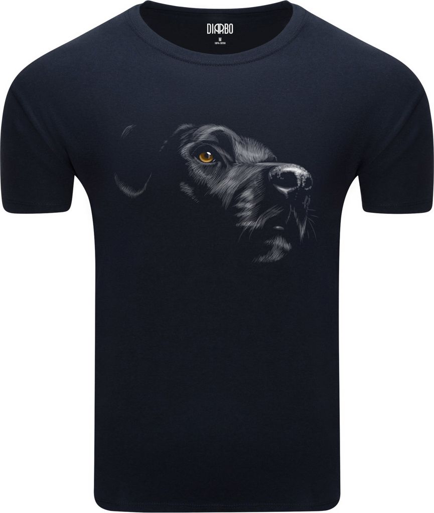 Diarbo Herren T-Shirt mit Tierliebhaber Druck Labradorkopf Dunkelblau Gr.XL