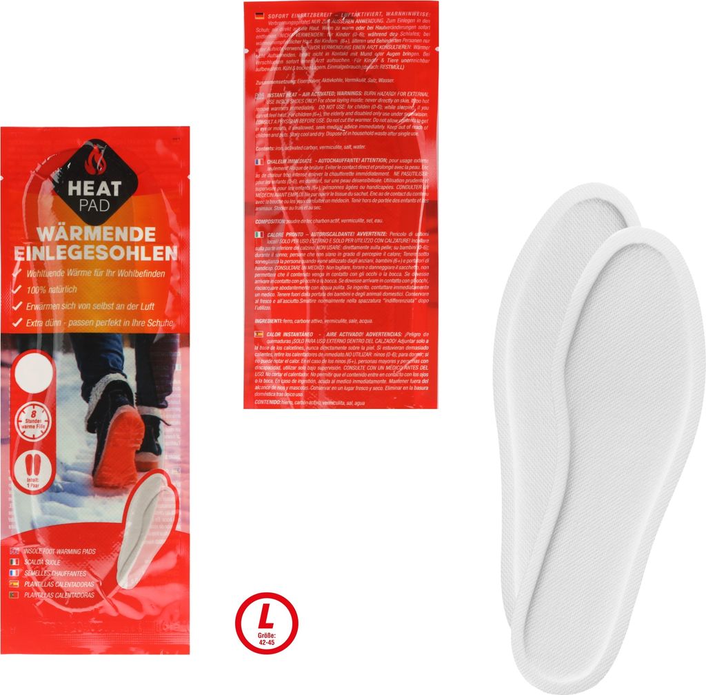 Einlegesohlen Thermoeinlegesohlen Wärmesohlen Fußwärmer 5 PAARE Heizsohlen L Wärmeeinlagen für Schuhe 8h Wärme Schuhwärmer Meinposten