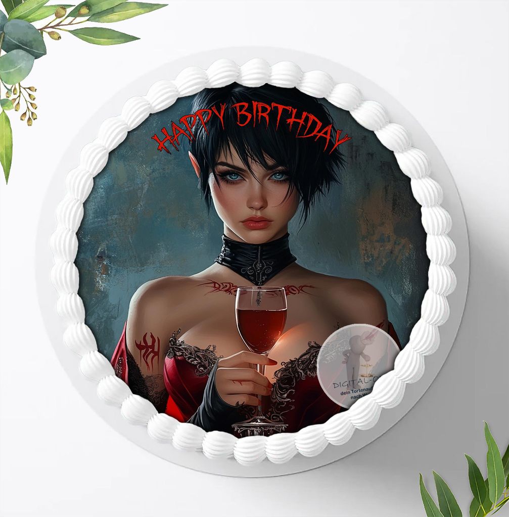 Für die Geburtstags Torte ein Tortenaufleger, Zuckerbild mit dem Motiv: Wicked Witch, Essbares Foto für Torten, Fondant, Ø 20cm, 1914z