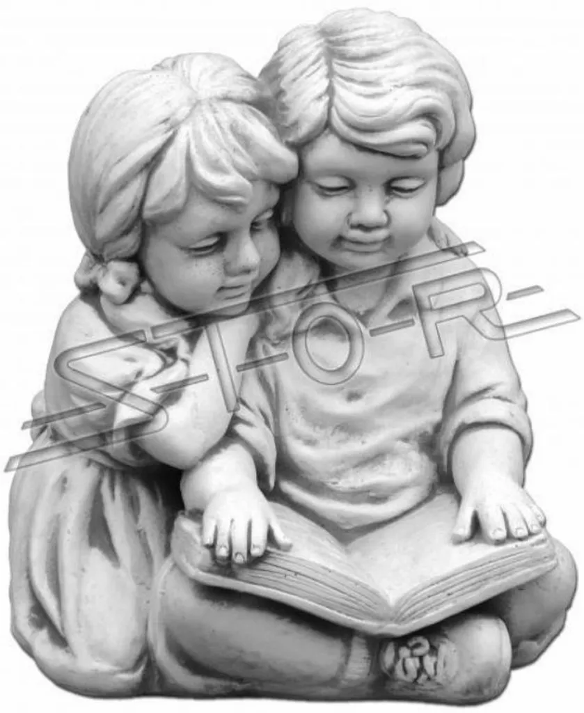 Statue Décorative de Jardin Enfants : Figurine de Lecture en Sculpture