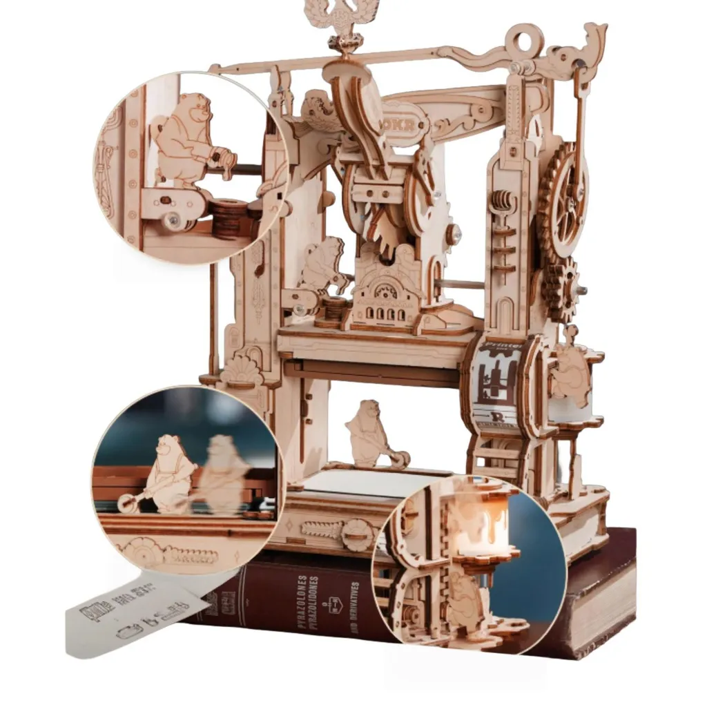 Puzzle 3D Bois : Occupez vos Mains avec cette Imprimante LED Vintage