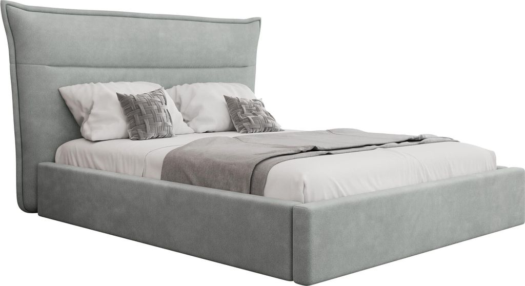 MIRJAN24 Polsterbett Tinkus, Doppelbett mit Bettkasten, Ehebett, Lattenrost (Farbe: Paros 05, Größe: 180x200 cm)