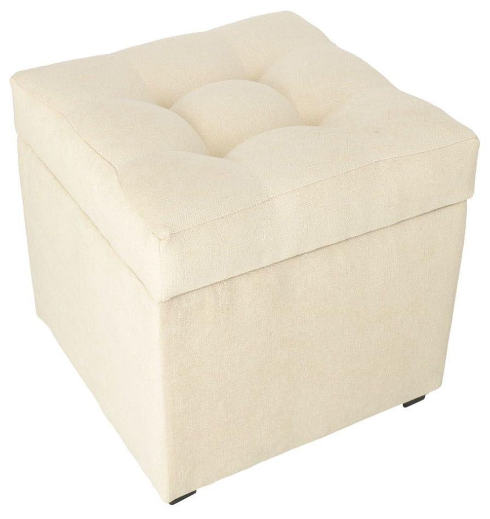MG Design Polsterhocker Beige 45x45 cm - Stauraum 50L, bis Produktbild 