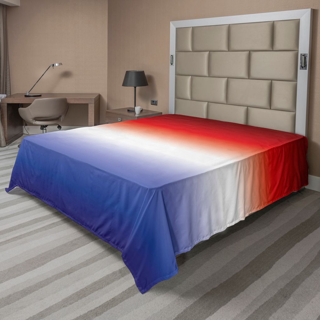 ABAKUHAUS Ombre Bettlaken, Flagge der Vereinigten Staaten inspiriert Zarte Farbe ändern Grafik Patriotic Stil, weiches bequemes oberes Bettlaken f...