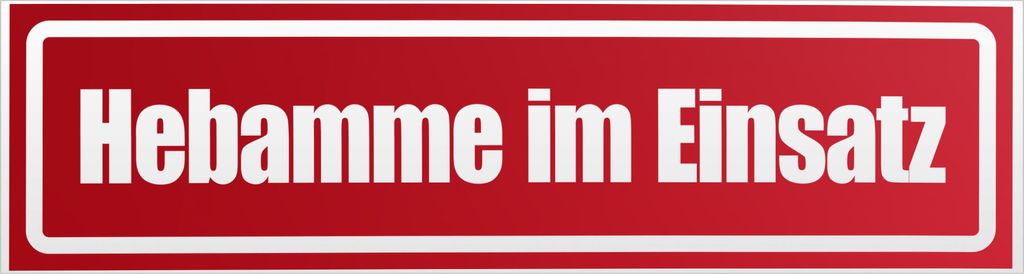 Kiwistar Hebamme im Einsatz invertiert Magnetschild Schild magnetisch - 30cm Rot - reflektierend - Magnetfolie für Auto PKW Kfz