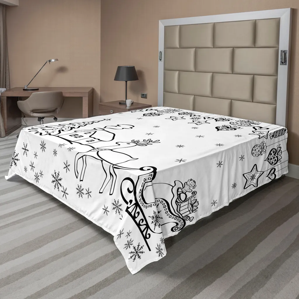 Parure de Noël Drap Plat 266x260 pour Décoration de Chambre Hivernale