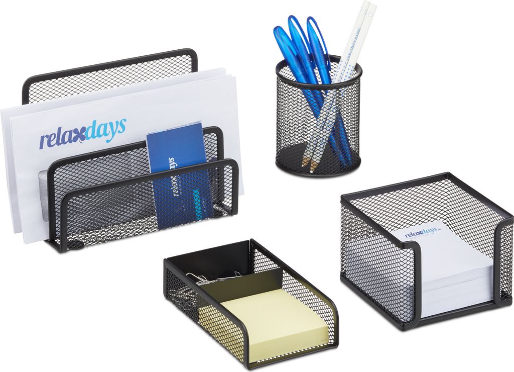 relaxdays Schreibtisch Organizer Set 4-teilig Produktbild 