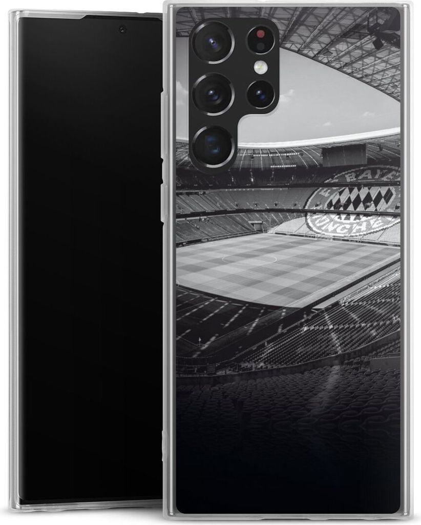 DeinDesign Slim Hülle für Samsung Galaxy S22 Ultra Silikon Case Ultra Dünn Handyhülle FC Bayern München FCB Stadion