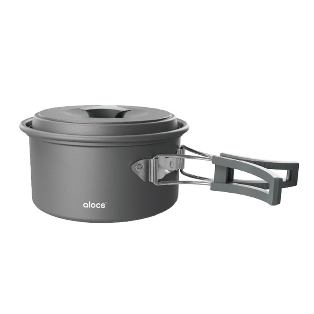Camping Kochtopf Aluminiumlegierung Camping Kochgeschirr mit Klappgriff fš¹r Camping Picknick Wandern