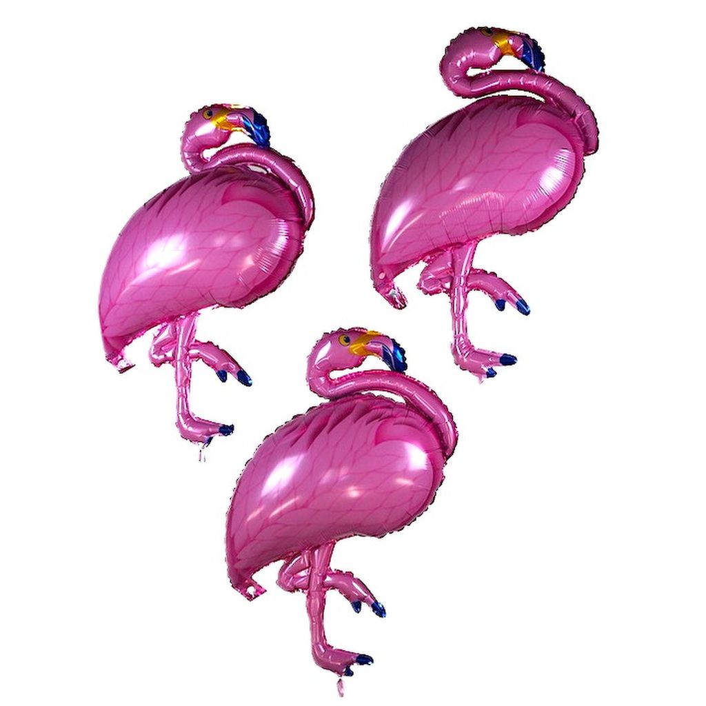 3 Stück Folienballon Flamingo "PINK FLAMINGO" (97cm) Produktbild 