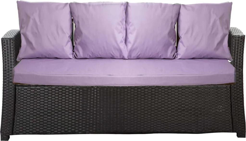 Cuscino Seduta Esterno 180x50 Viola | Kit Ricambio per Divani Rattan