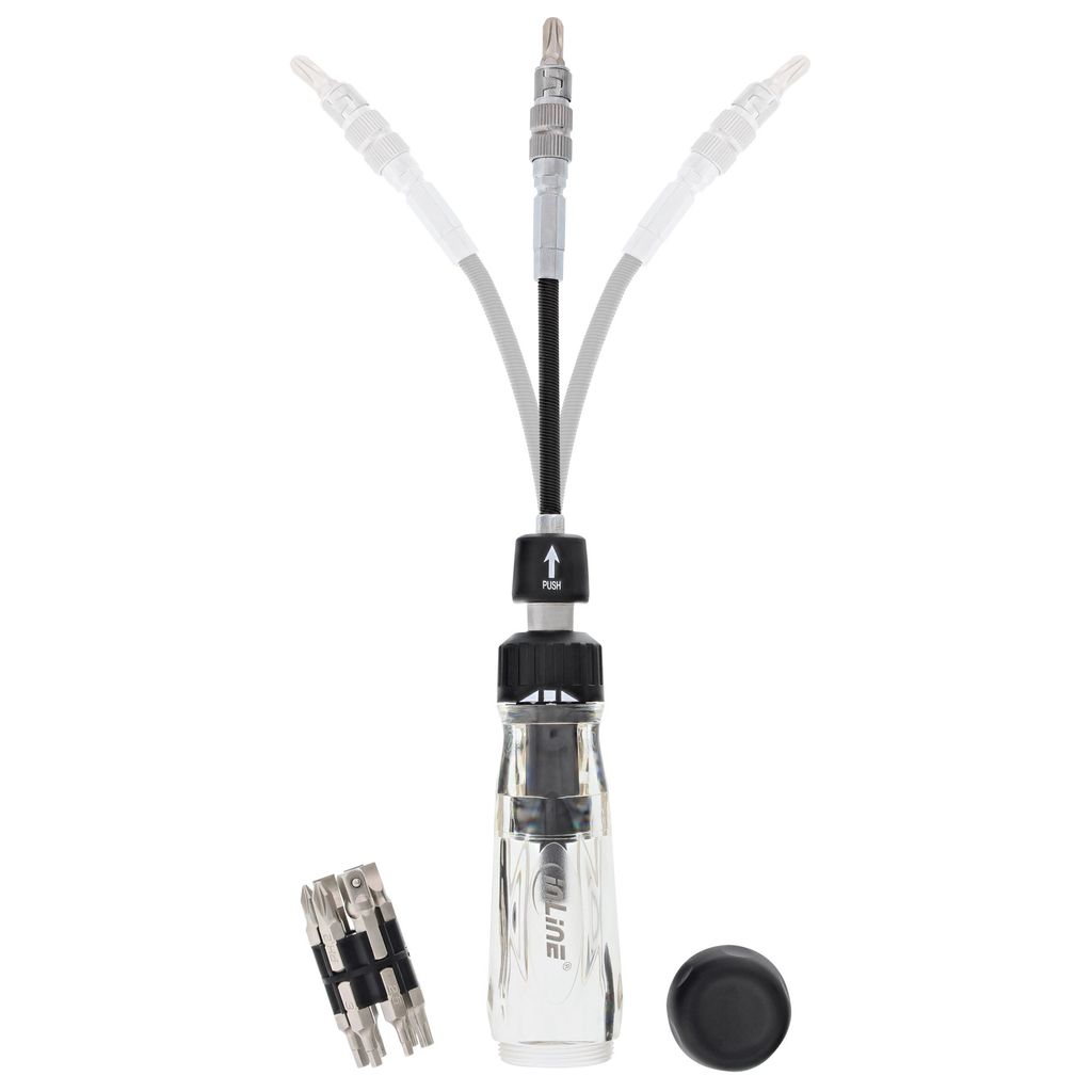 InLine Flex Ratschenschraubendreher mit Bithalter 14in1