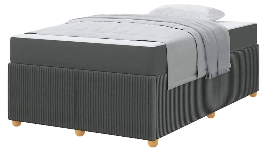 Schaum-Bettgestell mit Lattenrost, dunkelgrau, 200x120x66 cm, für komfortables Schlafzimmer
