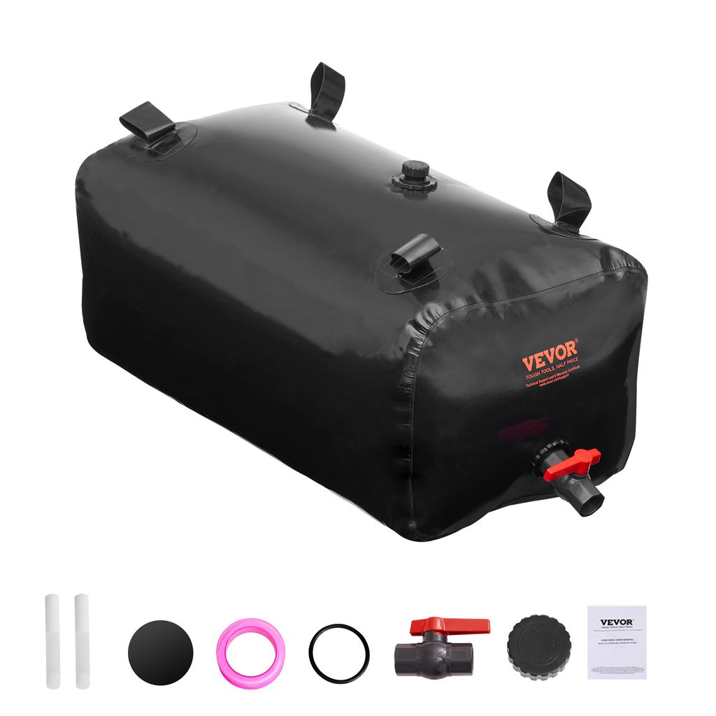 VEVOR 113 L/29,85 Gal Wasserspeicherblase, tragbarer Wohnmobil-Wassertank, 1000D PVC, zusammenklappbare Wasserspeicherbehälter, weicher Wasserbeut...