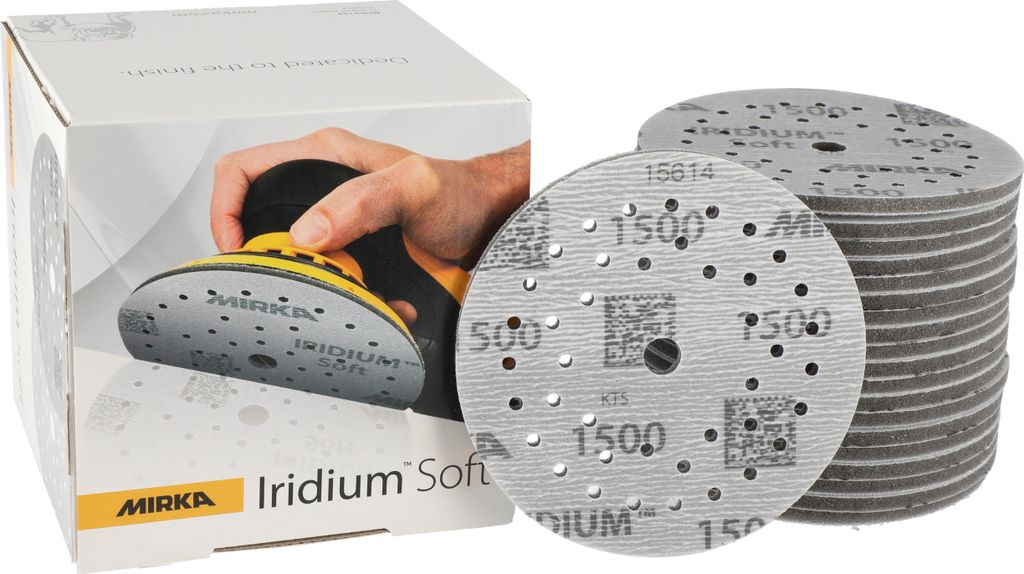 Mirka Iridium Soft Schleifscheiben Ø 125 mm Korn P1500 / Klett Multifit / 20 St