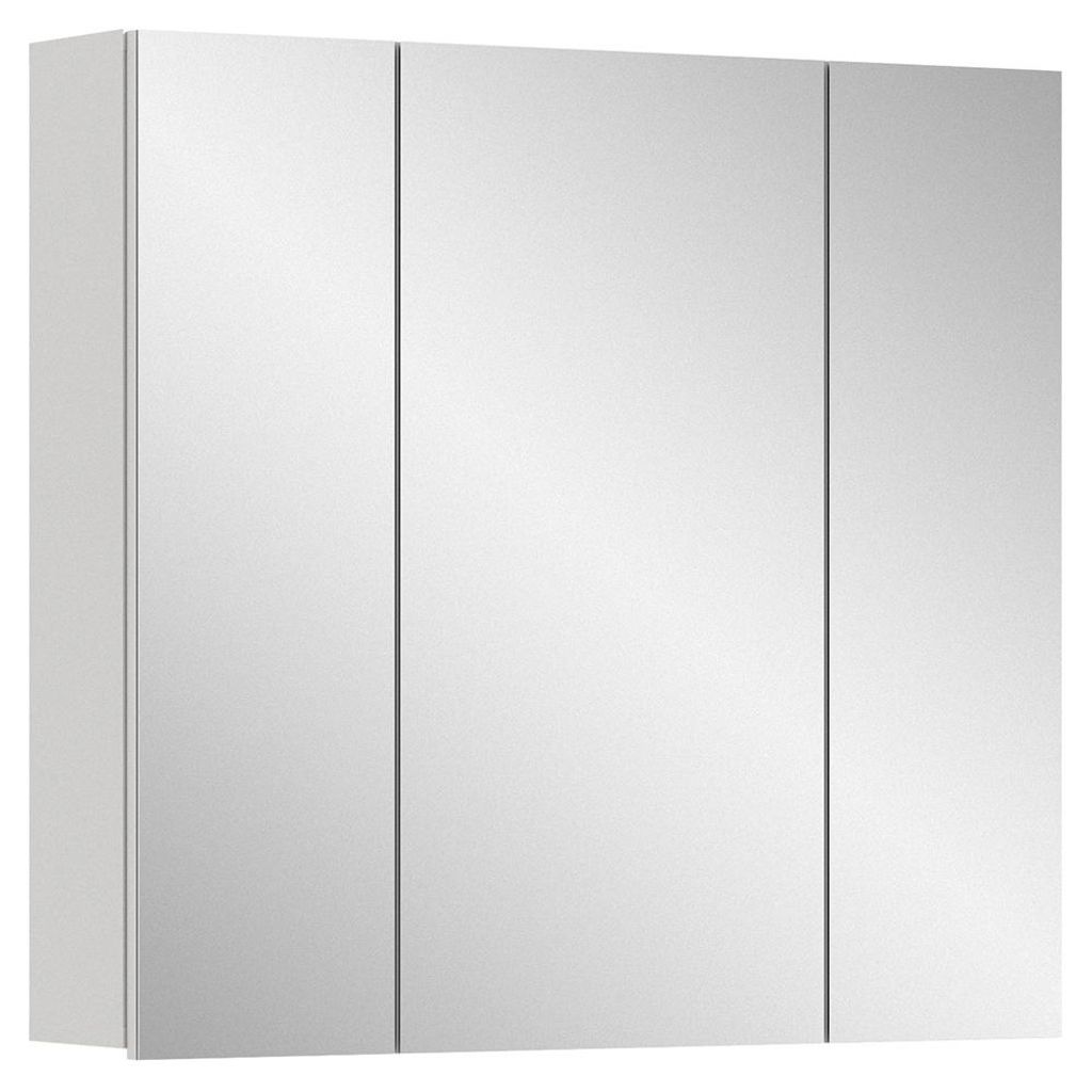 Badezimmer Spiegelschrank mit 82 cm Breite in weiß, 3 Spiegeltüren - VELLORE-158