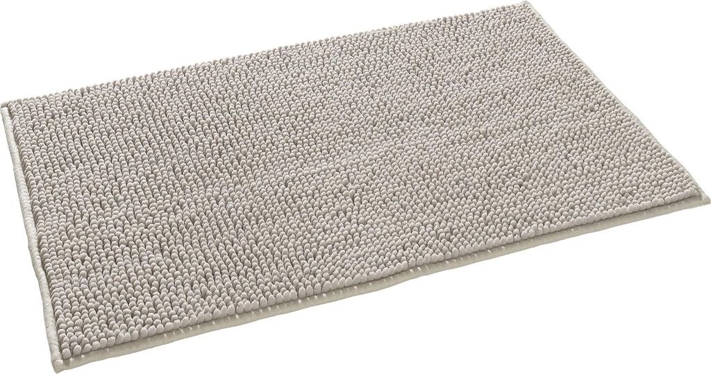 Badematte - 50 x 80 cm - Greige - waschbar - mit Anti-Rutsch-Beschichtung