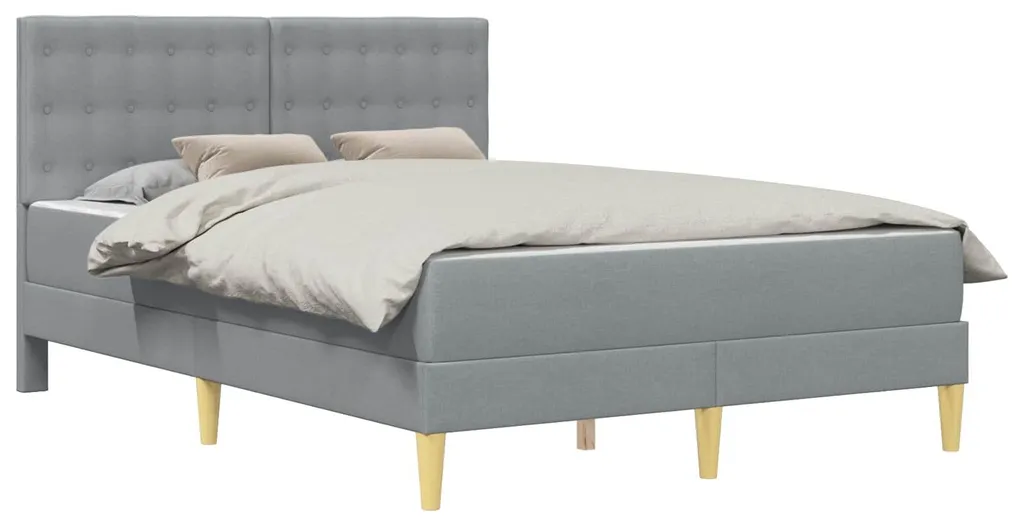Lit complet 120x190 avec matelas et cadre en tissu gris clair vidaXL