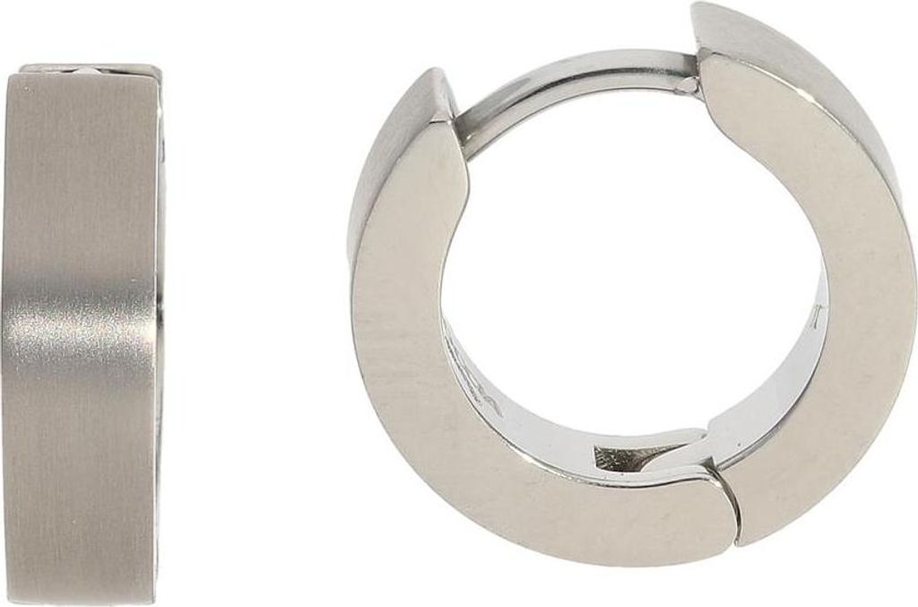 Boccia Damen Creolen aus Titan Ø 13mm in silberfarben - 0510-01