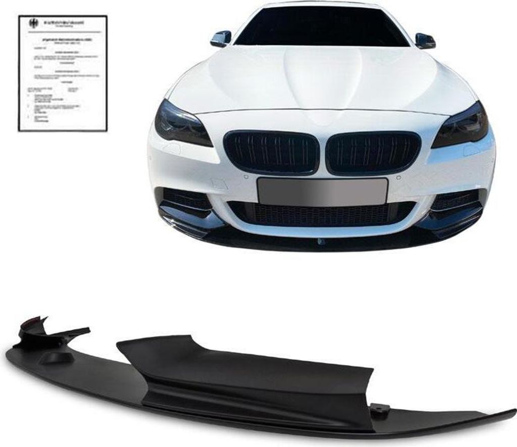 Front Spoiler Lippe Cup schwarz MATT mit ABE passend für BMW 5er F10 F11