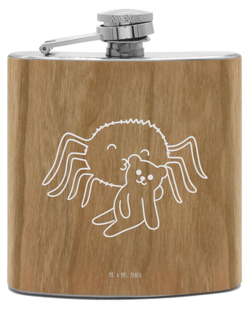Mr. & Mrs. Panda Flachmann Spinne Agathe Teddy - Transparent - Geschenk, Dankeschön, Wodka, Verliebt, Liebesbeweis, Miteinander, Alkoholflasche, F...