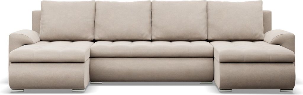 U-Sofa mit Schlaffunktion Foresta, 2 Chaiselongues, Beige