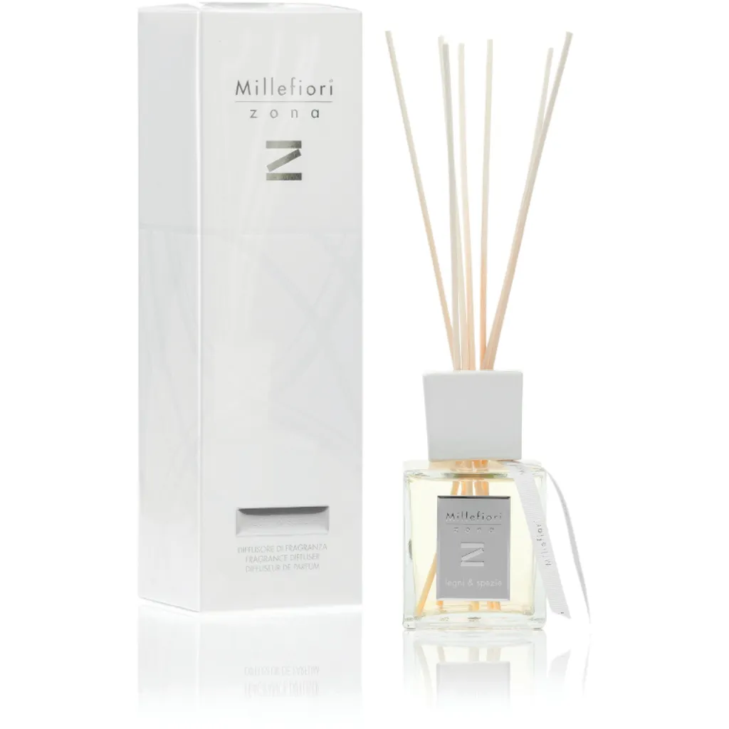Diffuseur de parfum à bâtonnets Millefiori Milano Bois et épices 250ml