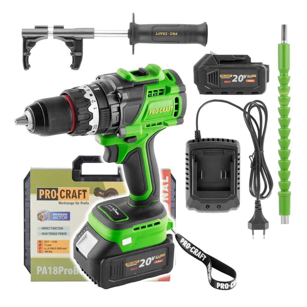 Tournevis sans fil Procraft PA18ProBL compact avec moteur sans balais