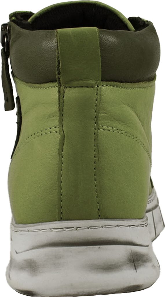 Gemini Damen Stiefelette High Top Sneaker Leder Reißverschluss 340240-02, Größe:37 EU, Farbe:Grün