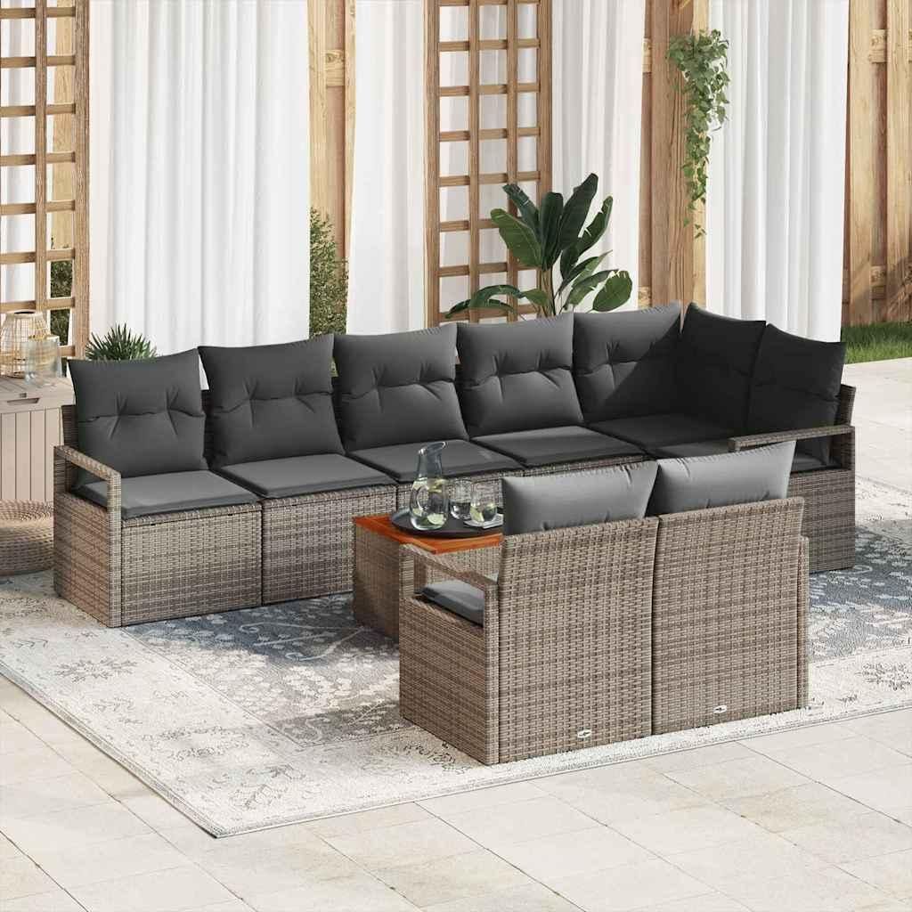 Best Möbel Garten-Sofa-Set 9 pcs Grau - Gartenmöbel-Sets 5parcel CHY34473