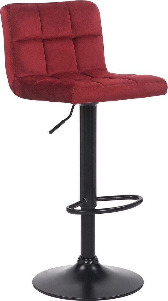 Moderner Barhocker - Barhocker - Ergonomisches Design, Samtpolsterung | Farbe: Rot