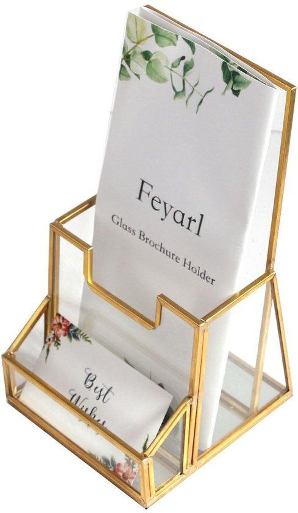 Gläserner Broschürenständer für Visitenkarten und Literatur