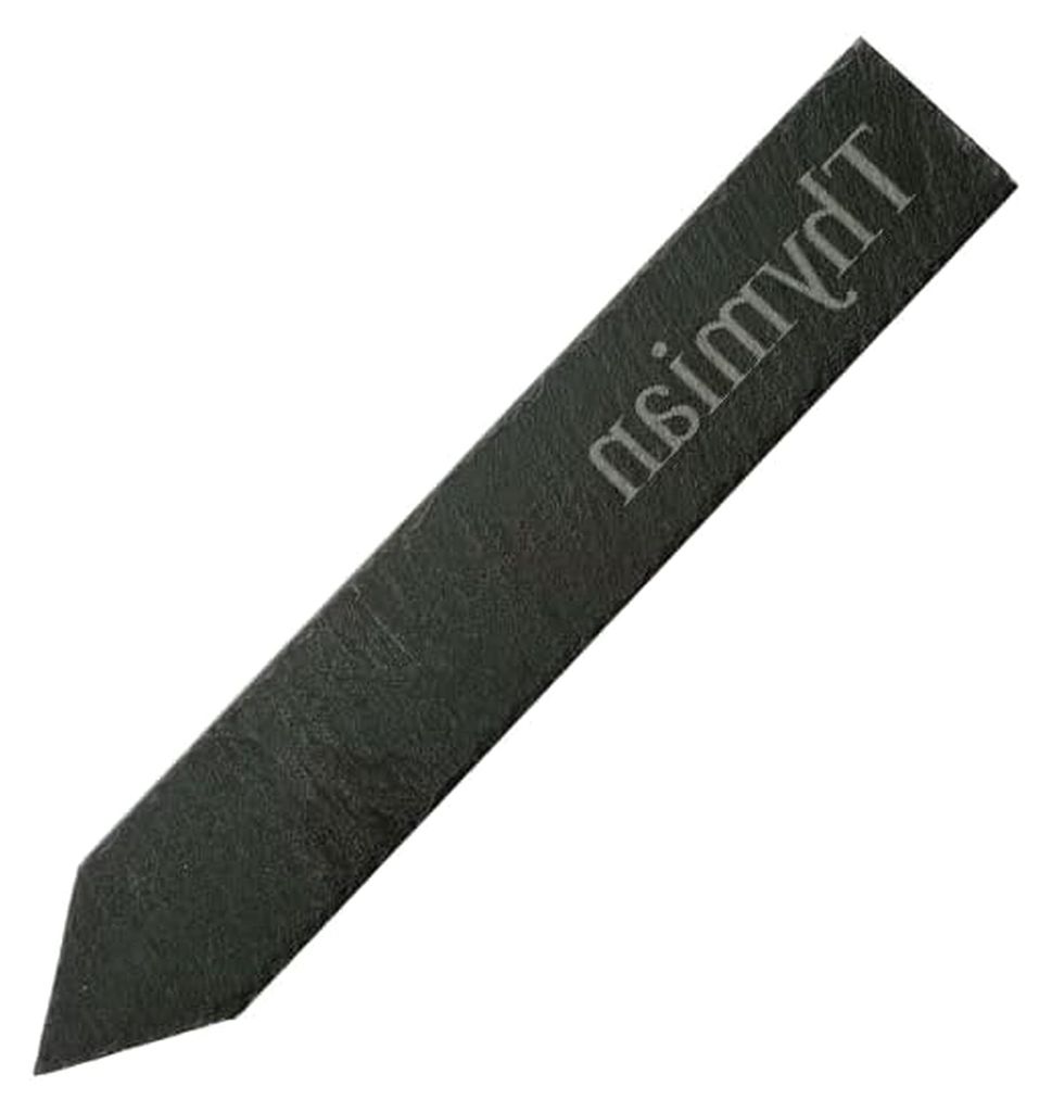 Pflanzenschild "Thymian", Kräuterstecker aus Schiefer, ca. 19 cm, graviertes Schild aus Naturstein, für die Gartengestaltung