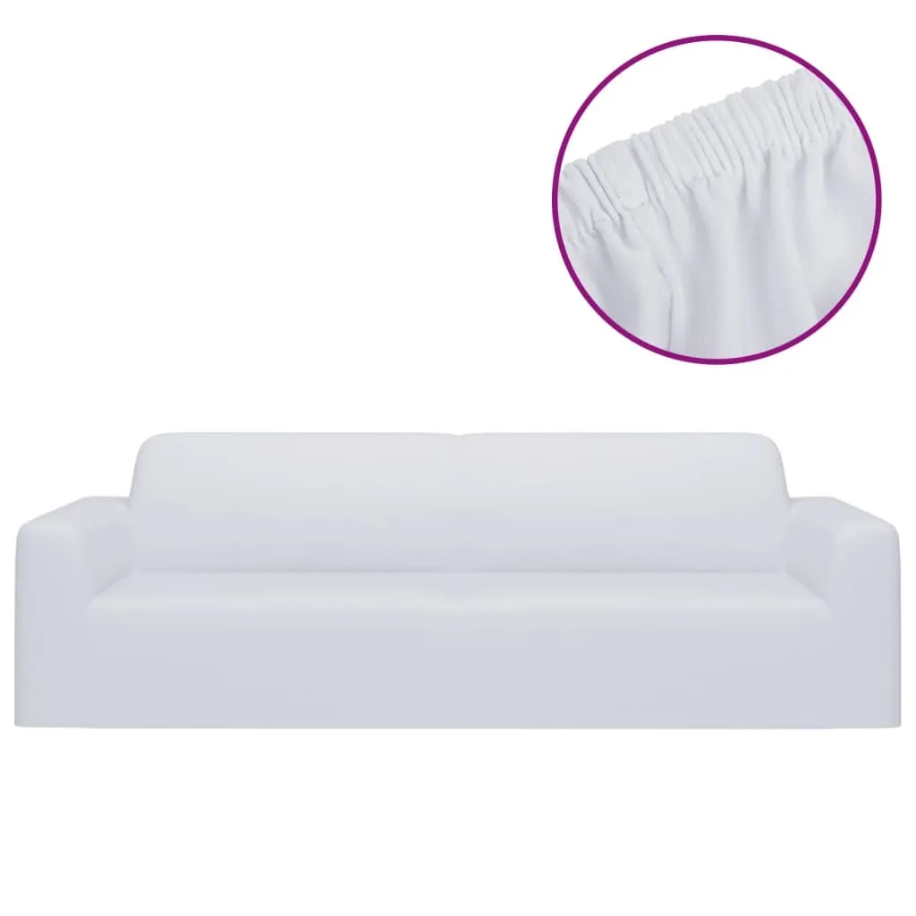 Offerta Copridivano 3 Posti Bianco Jersey Elastico - Lavabile