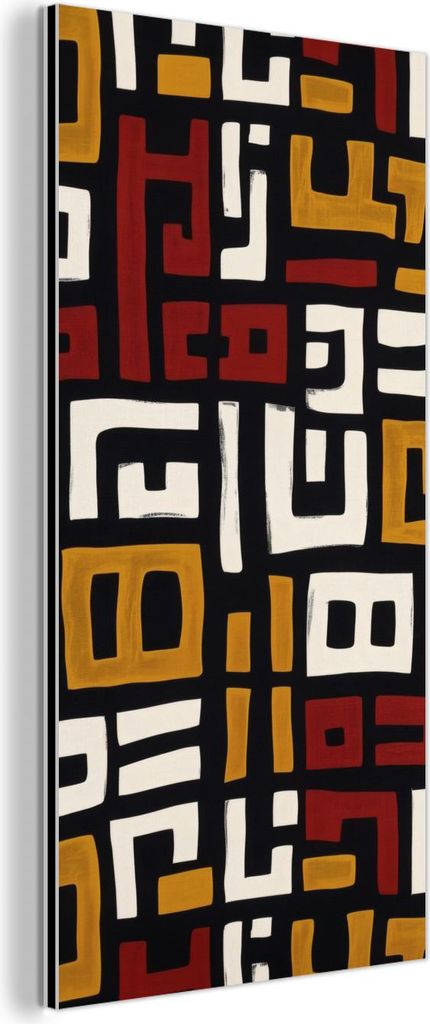 MuchoWow Wanddekoration Metall Metallbild Wandkunst 20x40 cm Abstrakt - Muster - Rot MuchoWow Aluminium Gemälde - Aluminium Gemäldes