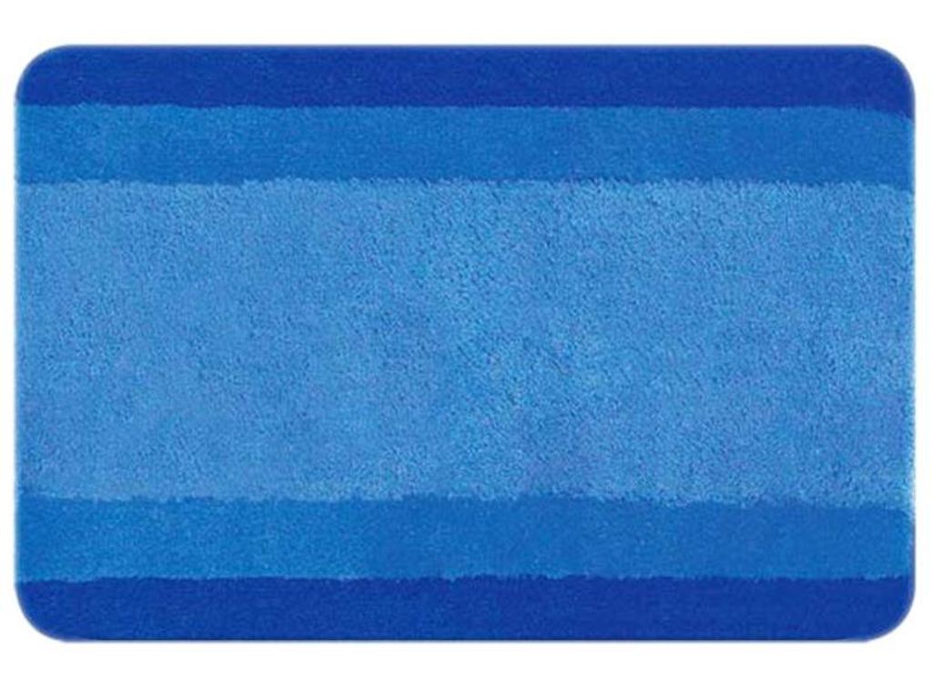 spirella Badematte | kuscheliger Hochflor | Rutschfester Badvorleger | viele Größen | waschbar 40° | 65x55 cm | Blau