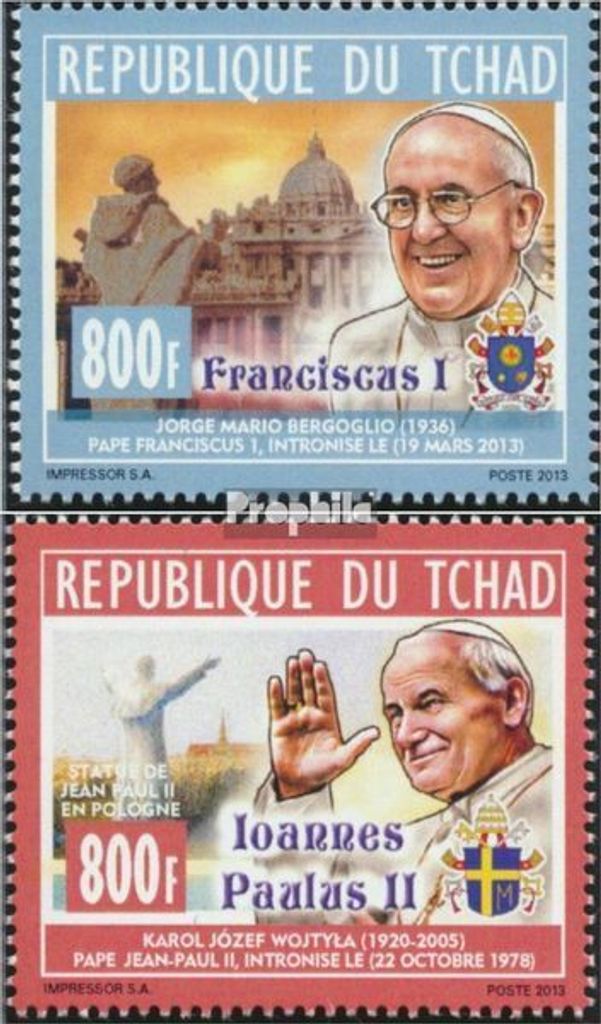 Briefmarken Tschad 2014 Mi 2704A-2705A (kompl.Ausg.) Produktbild 