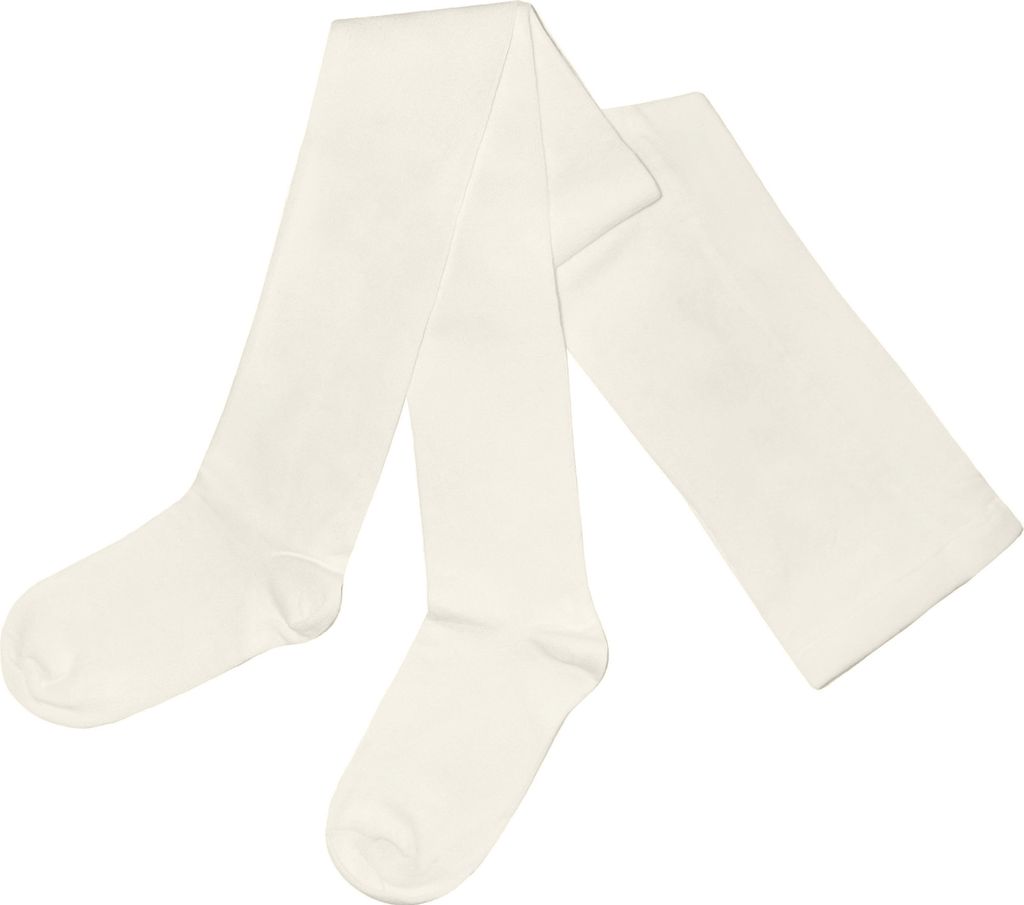 Damen Strumpfhose aus Baumwolle Glatt Unifarben Creme Größe 40-42