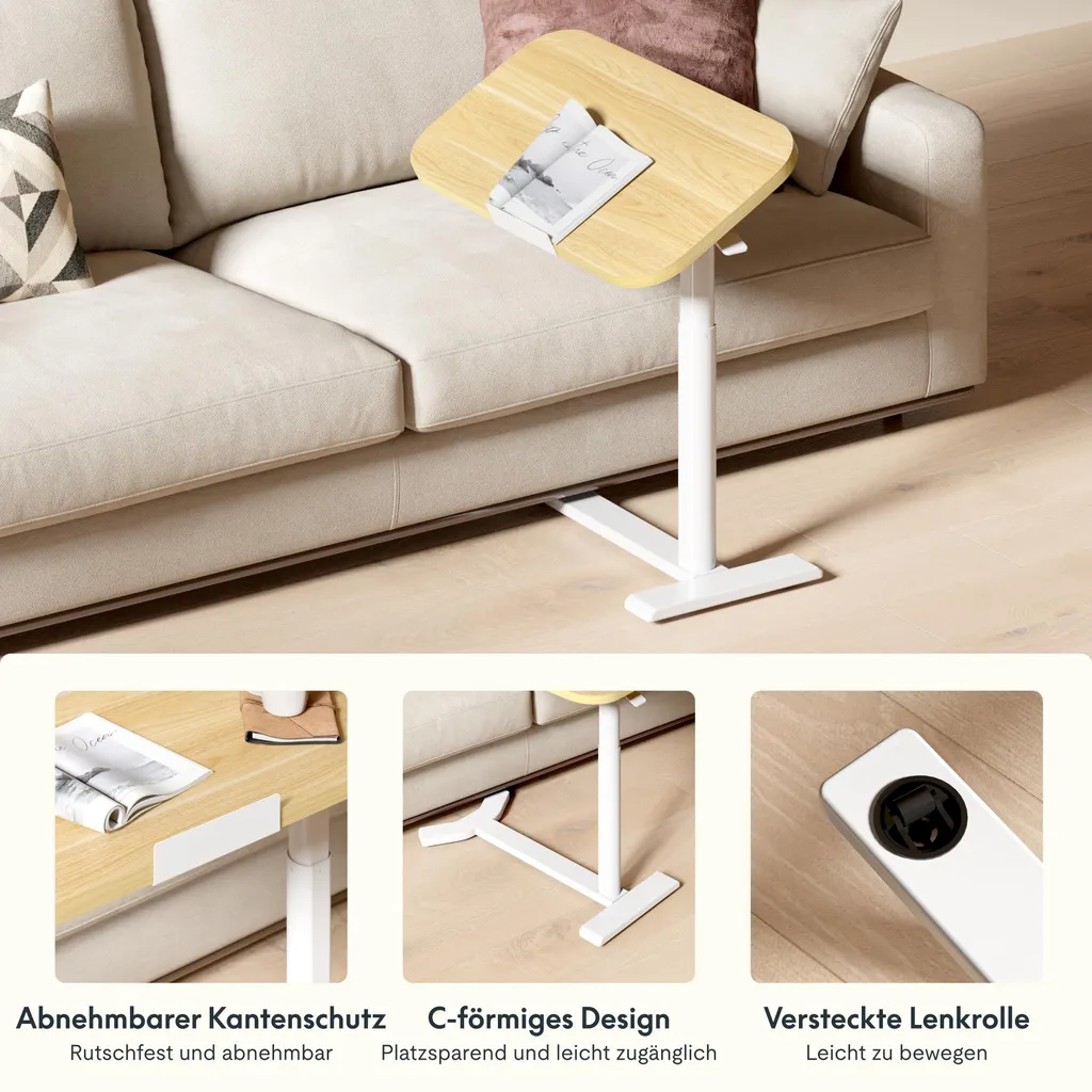 Table d'appoint FLEXISPOT réglable en hauteur 65-105 cm Érable C-Shape - 6