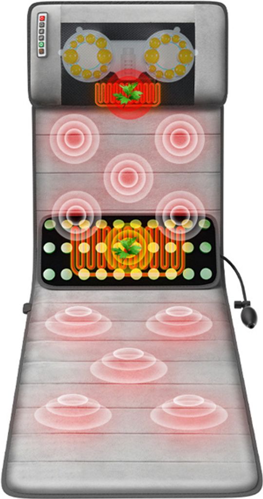 Massagematte Jade, 160x50x10 cm, 9 Massagemodi, 9 Intensitätsstufen, faltbar, mit Fernbedienung