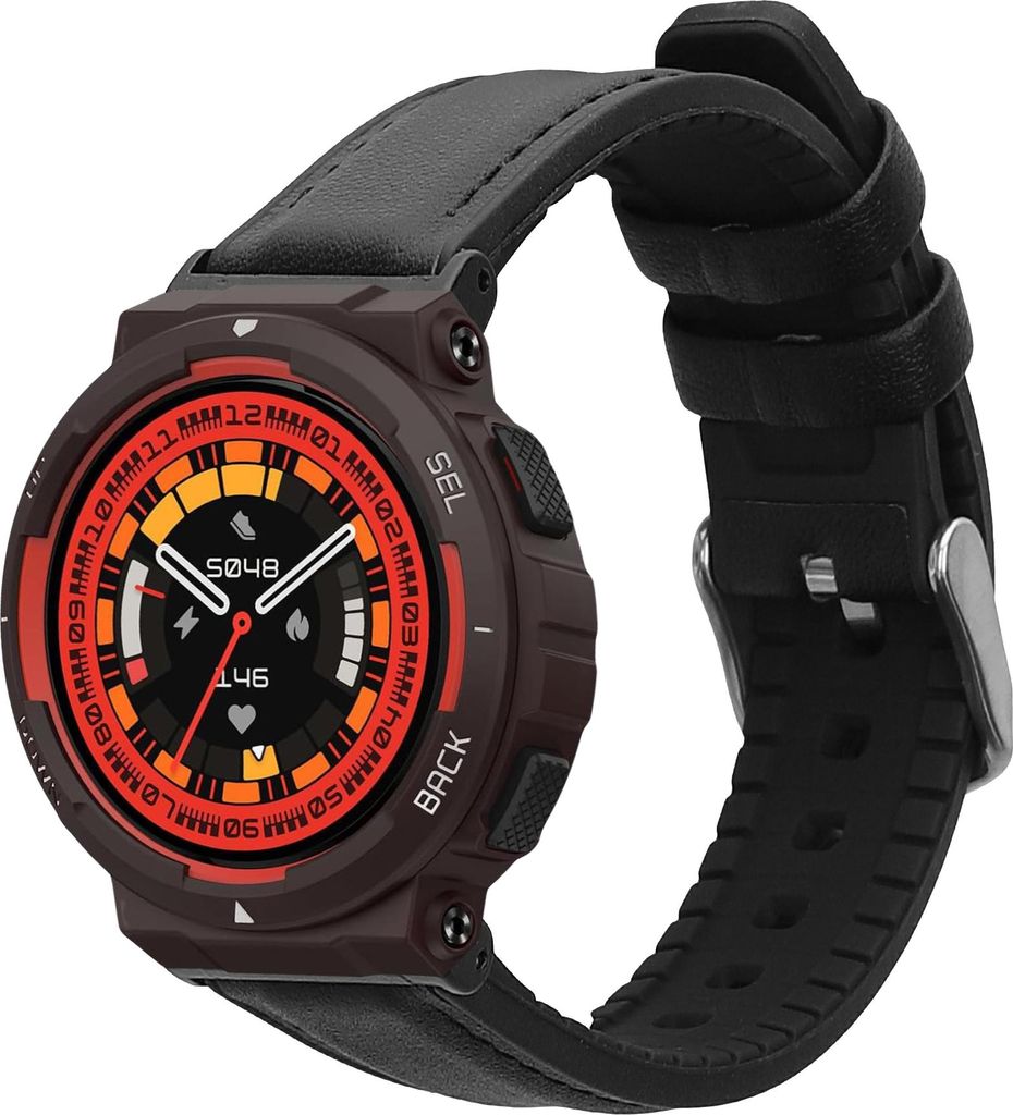 kwmobile Ersatzarmband kompatibel mit Amazfit Active Edge (A2212) / Active Edge (A2213) Armband - Fitnesstracker Sportarmband aus Leder mit