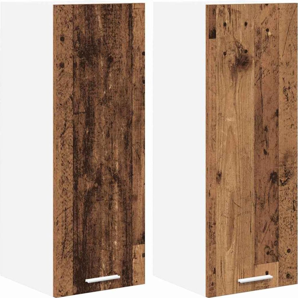 SYFAX Hängeschrank Riga 2 pcs Altes Holz und Weiß 30 x 31 x 80 cm