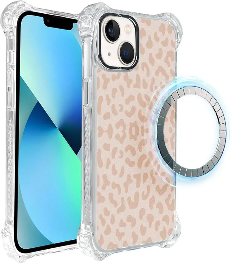 Étui de protection iPhone 13 MagSafe antichoc avec motif léopard IBIZU